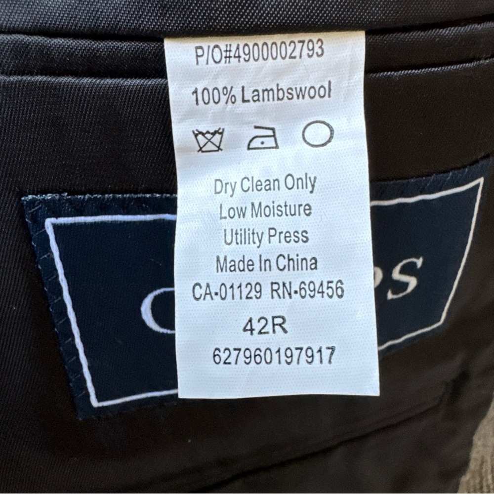 Chaps 100% Lambswool Gray Plaid 2 button Sports Coat Jacket Mens 42R Lined - Picture 14 of 14